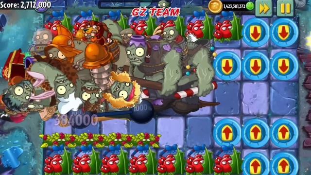 1000 Plants Max Level Vs 10 Gargantuar Zombies LEVEL 10 - PvZ 2 Gameplay смотреть онлайн