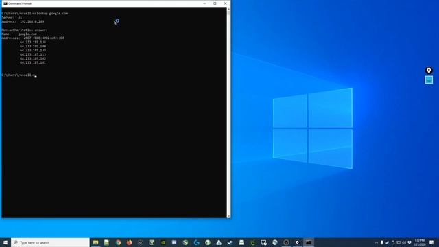 [026] Using the nslookup command in the Windows 10 Command Prompt смотреть онлайн