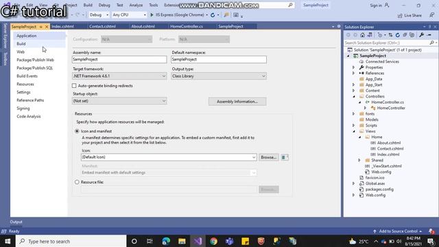 Create Sample ASP.NET MVC Project | .Net Framework 4.61 | Visual Studio 2019 смотреть онлайн