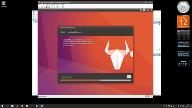 #68 Hyper-V - Create new virtual machine - Ubuntu 16.10 смотреть онлайн