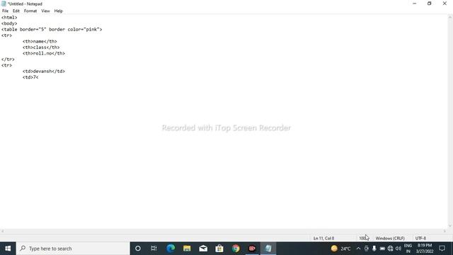 Table coding of HTML in ultimate notepad of window 10 | Ghanishth Gamer смотреть онлайн
