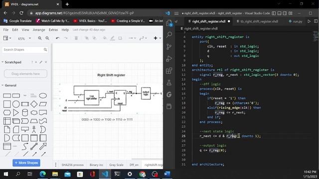 Right shift register. смотреть онлайн