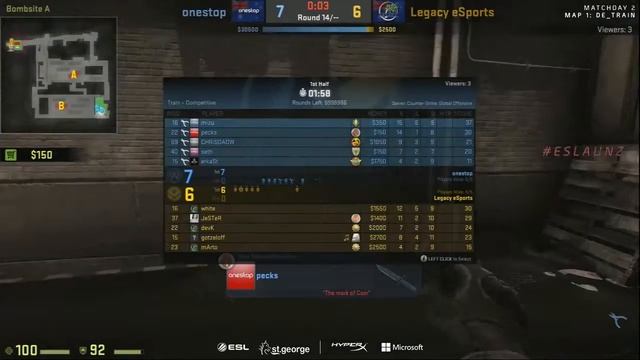 CS:GO - Legacy eSports vs. Onestop [Train] - ESL AU & NZ Championship - Season 2, Matchday 2 смотреть онлайн