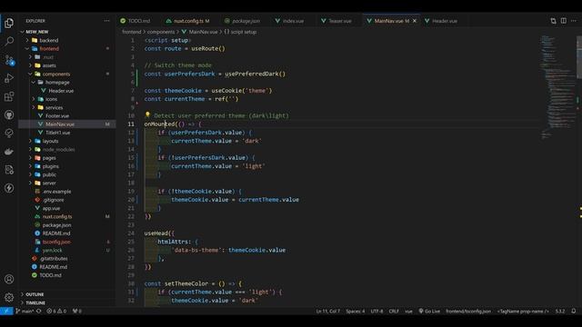 Cветлая\темная темы в Nuxt 3 смотреть онлайн