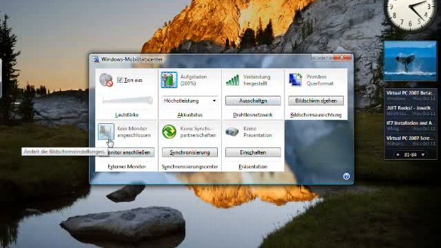 Windows Vista Mobilitätscenter смотреть онлайн