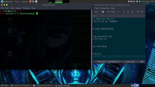 How to make wordlist.txt in PARROT OS || FROM CRUNCH | смотреть онлайн
