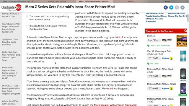 Moto Z Series with Printer attached 2018 смотреть онлайн