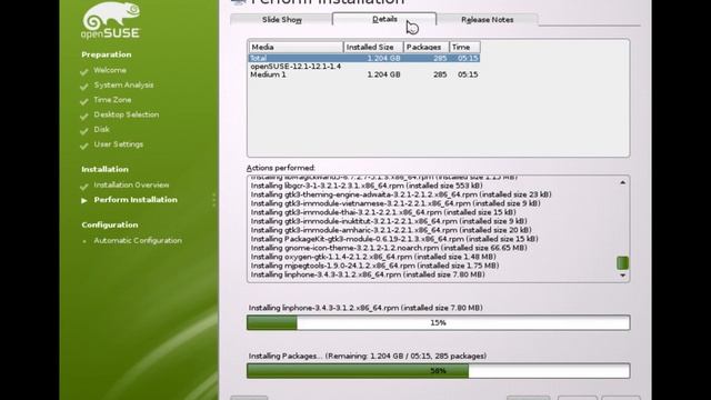 OpenSUSE 12.1 Install