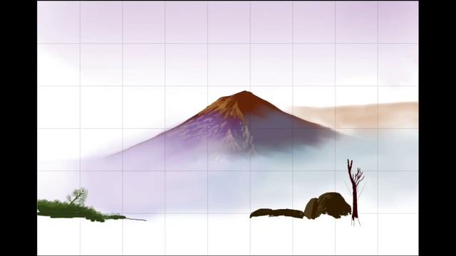 Volcano Under the Mist । Landscape Digital Drawing in Android смотреть онлайн