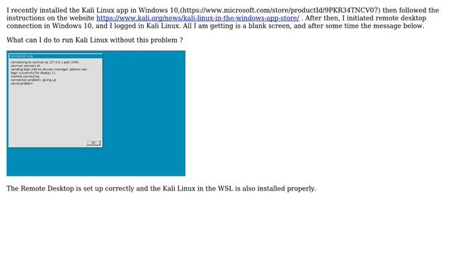 Blank screen after login in Kali Linux through remote desktop Connection in Windows 10 смотреть онлайн