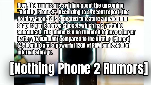 The Nothing Phone 2: Leaked Specs, Features, And Launch Window