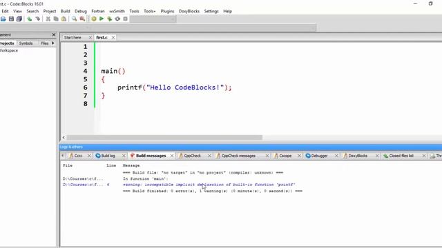CodeBlocks IDE for C смотреть онлайн