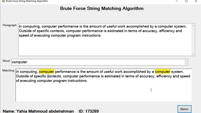 Brute Force String Matching Algorithm - Advanced Algorithm Course (CS-403). смотреть онлайн