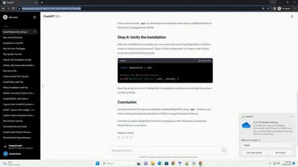how to pip install matplotlib in python