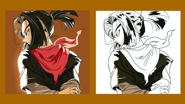 Android 17 dragon ball character digital drawing last part | procreate pocket | boballen v смотреть онлайн