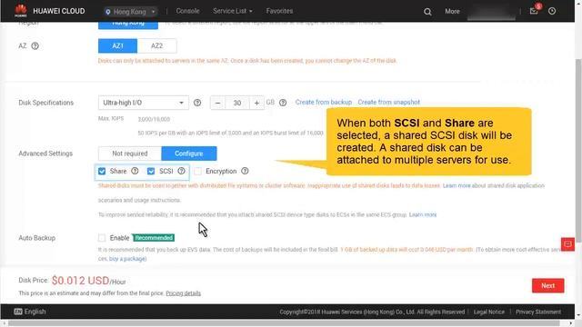 HUAWEI CLOUD Elastic Volume Service (EVS): Buying an Elastic Volume Service Disk смотреть онлайн