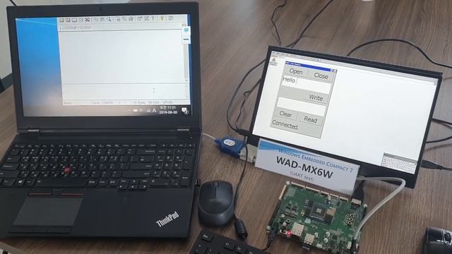 Testing UART on WAD-MX6W board running Windows Embedded Compact 7(WEC 7). смотреть онлайн