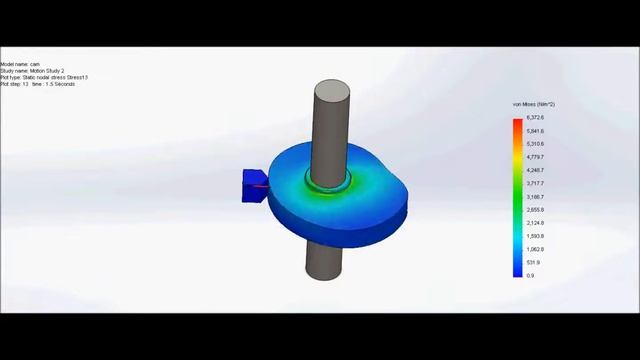 SolidWorks 2012, Motion Analysis,, Stress Analysis on Cam Assembly HD... смотреть онлайн