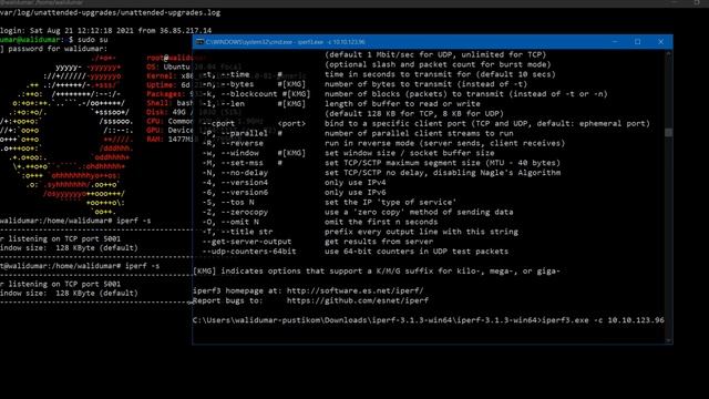 Testing troughput bandwidth windows & linux server | iperf3 смотреть онлайн