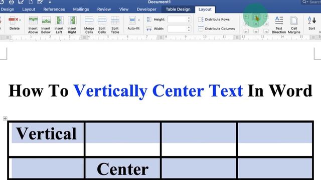 How To Vertically Center Text In Word Table смотреть онлайн