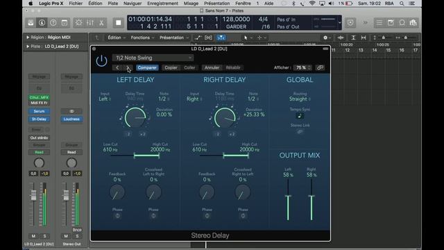 LOGIC X plugin STEREO DELAY test and review смотреть онлайн