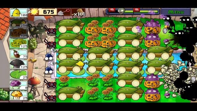 Plants vs Zombies Survival Endless - Building 16 Cobs Strategy смотреть онлайн