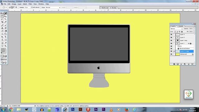 Photoshop Tutorial: How to create a apple Imac in photoshop смотреть онлайн