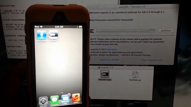 evasi0n: Untethered Jailbreak for ANY iOS 6.0-6.1 iOS Device (How to) смотреть онлайн