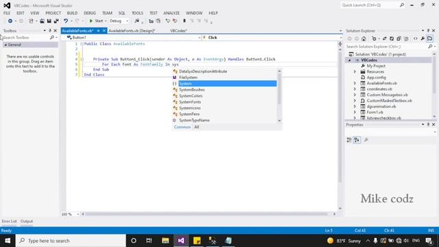 Fill ComboBox with list of Available Fonts in the System - VB.Net смотреть онлайн