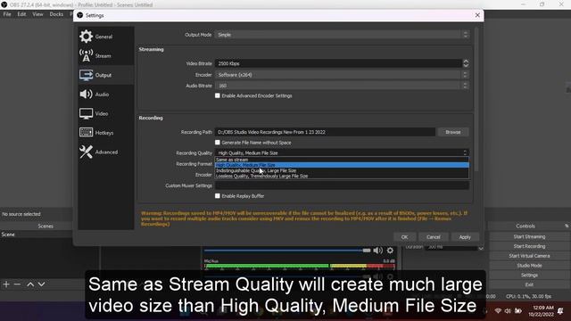 How to Reduce OBS Video File Size Without Losing Quality | Reduce Video Size in OBS Studio settings смотреть онлайн