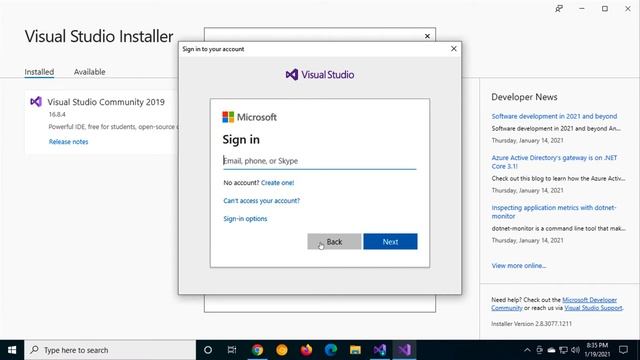 Installing Visual Studio 2019 on Window 10 смотреть онлайн