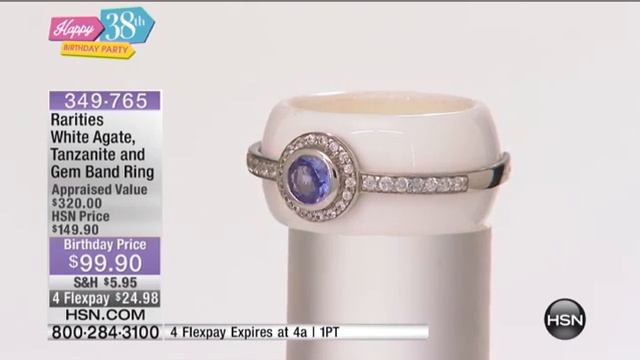 Rarities White Agate, Tanzanite and Gem Band Ring смотреть онлайн