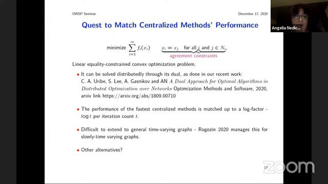 One World SP Seminar (12/17/2020) - Prof. Angelia Nedich (ASU) смотреть онлайн