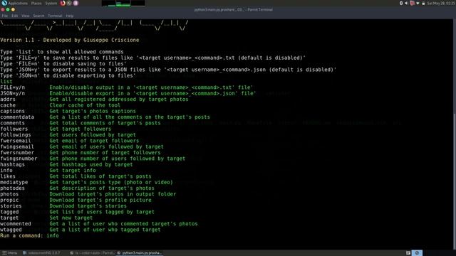 How safe is instagram?| Osintgram tool github | parrot os # kali linux #hacking #cyber security hac смотреть онлайн
