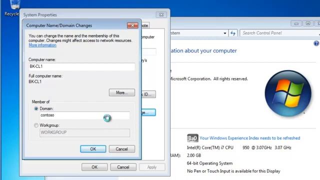 2 Join Windows 7 Computer to Windows Server 2008 Active Directory Domain смотреть онлайн