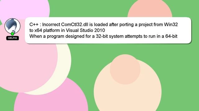 C++ : Incorrect ComCtl32.dll is loaded after porting a project from Win32 to x64 platform in Visual смотреть онлайн