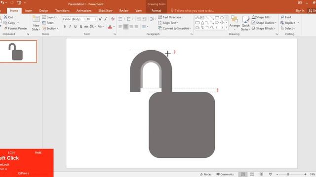 Draw a UnLock icon in Microsoft PowerPoint 2016 смотреть онлайн
