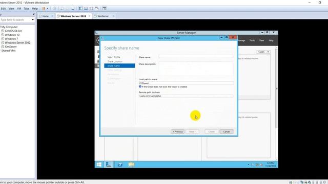 Creating Shares folder && sharing a folder in Windows Server 2012 with Cifs смотреть онлайн
