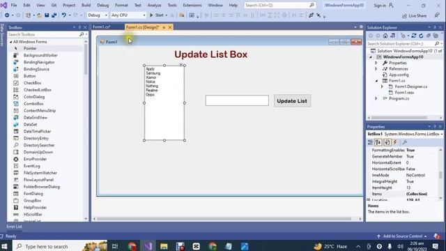 10. Update List Box | C# WinForms Tutorial for Beginners смотреть онлайн