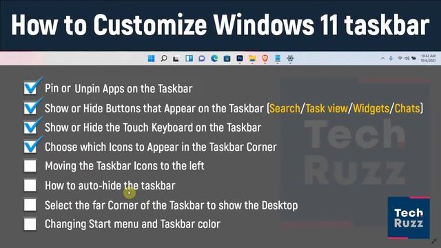 How to Customize Windows 11 Taskbar - Windows 11 Taskbar Customization смотреть онлайн