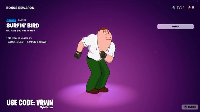 Fortnite Surfin' Bird Emote (1 Hour)