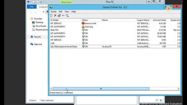 Windows 2012 Server DISK QUOTAS смотреть онлайн