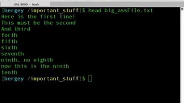 Unix Hints - head and tail смотреть онлайн