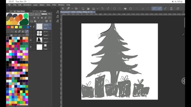 Unedited (long) video process of the Christmas window scene flat illustration смотреть онлайн