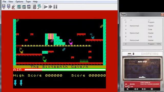 Manic Miner - ZX Spectrum - Emulador SpectrumAnyWhere 1.1 - Testeado Windows 7 X64