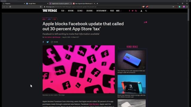 Facebook calls out Apple for 30% cut in App Store sales смотреть онлайн