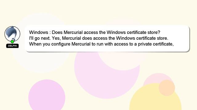 Windows : Does Mercurial access the Windows certificate store? смотреть онлайн