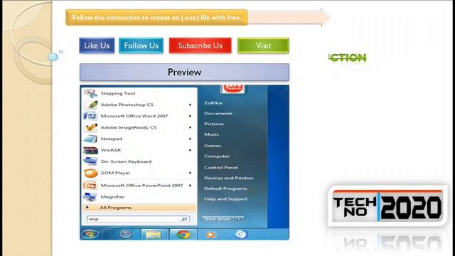 Techno2020 - How create executable (.exe) file in Windows 7? смотреть онлайн
