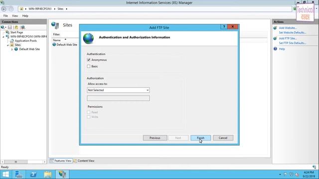 FTP Server Configuration on Windows Server 2012 смотреть онлайн