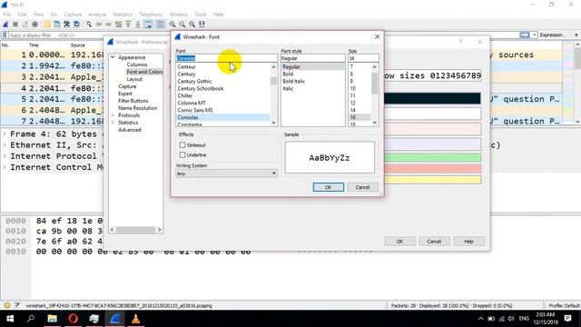 How to change font & font size in WireShark смотреть онлайн